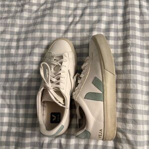 Veja White and Sage Sneakers